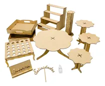 Comprar Kit Candy Bar Mdf Mesa De Postres Dulces Mobiliario Fiesta