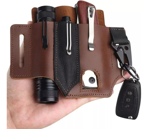 Funda Multiherramienta, Organizador De Bolsillo Edc De Cuero
