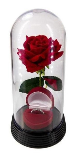 Porta Alianças De Luxo Casamento Cúpula Com A Rosa Encantada