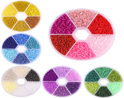 Imagen 1 de 6 de Caja De Mostacillas Pulseras Colores Incluye Cajita Plástica