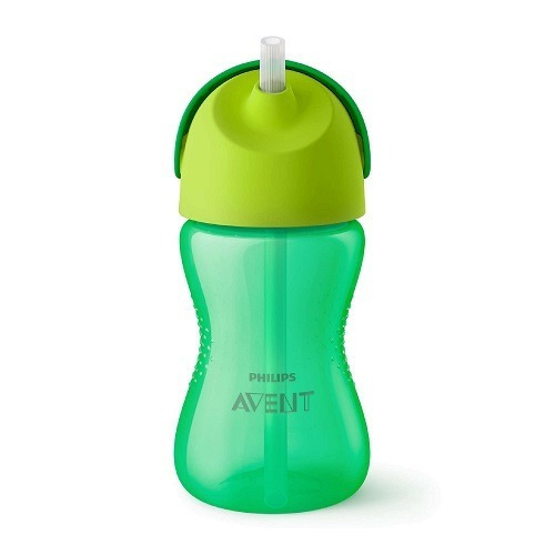 Imagen 2 de 8 de Vaso Avent Straw Cup 300 Ml Sorbete Tapa +12 M Anti Derrame