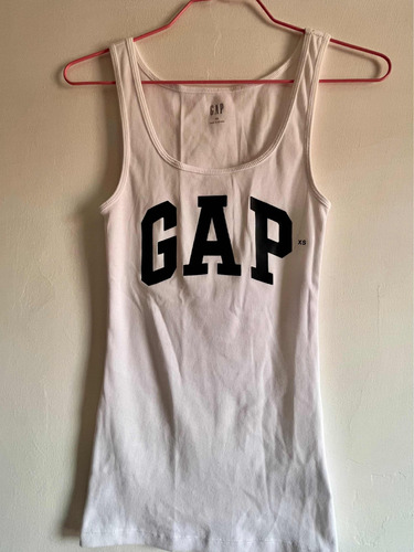 Camiseta Gap Xs Nueva, Blanca Con Letras Negras