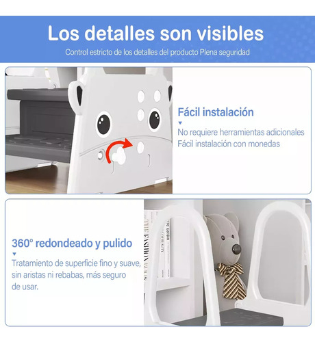 Taburete Antideslizante Con Escalera Y Agarradera Para Niños