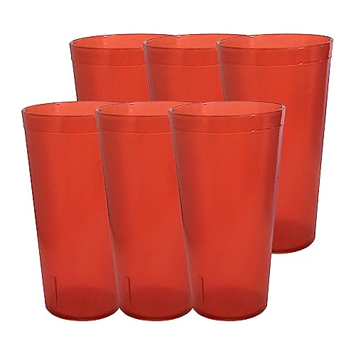 Vasos De Plástico Naranja 6 Piezas, Vasos Ligeros De 2...
