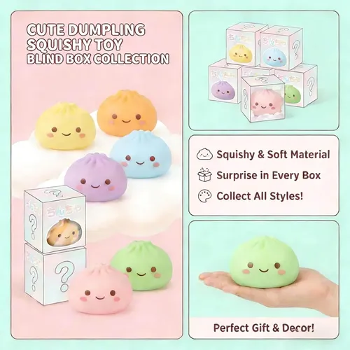 Squishy Dumpling Gigante | Bola Masa Blanda Con Cesta Vapor | Juguete Anti-estrés De Goma