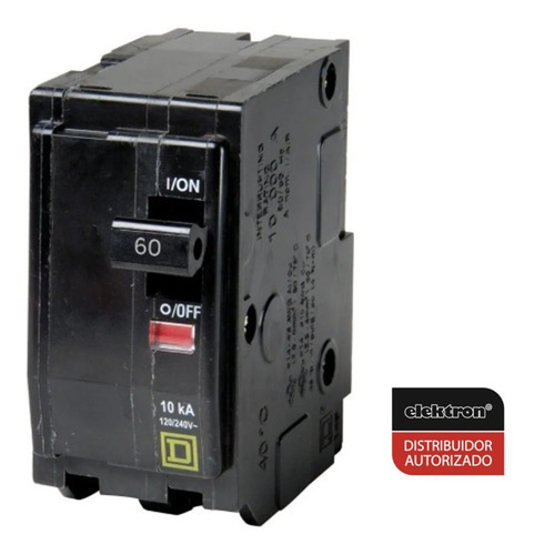 Imagen 2 de 6 de Pastilla Interruptor Termomagnético Qo260 2polo60a Schneider