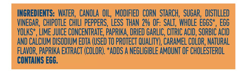 Hellmann's Chipotle Mayonesa Dressing 340 Ml (importada)