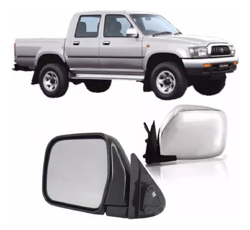 Par Retrovisor Hilux 1998 Á 2004 4x4 Manual Cromado