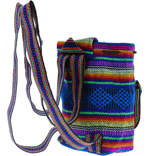 Mini Mochila Artesanal Mexicana 3 Piezas Color Variados Diseño De La Tela Rayado