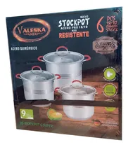 Comprar Ollas Grandes  Valeska 6 Pcs En Acero Quirúrgico De 9 Capas