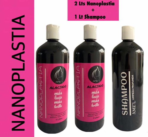 2 Lts Alaciado Nanoplastia + 1 Lt Shampoo Neutro + Regalo!!!