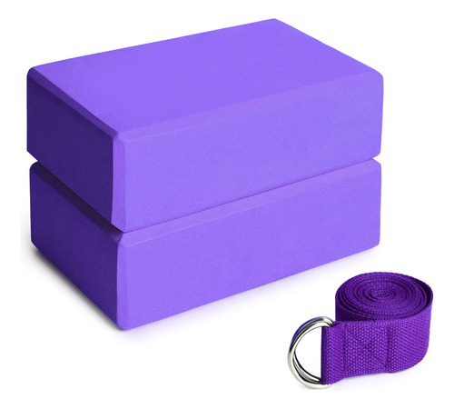 Sjsj- Set De Bloques De Yoga Eva Y Correas De Algodón Para Y