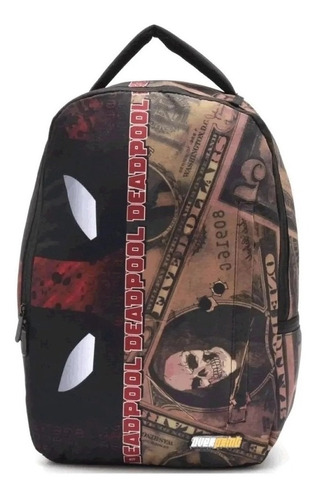 Mochila Escolar Deadpool Marvel Reforçada De Costas Dermiwil Cor Preto