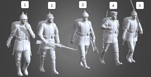 Soldado Alemán Ww1 Escala 1/16 (12cm), Blanco