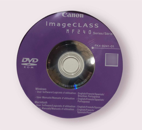 Dvd Disco Paquete De Instalación Controladores Canon Mf240
