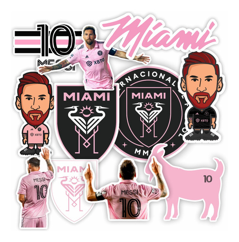 Stickers Calcos Messi Miami Inter Compu Termo 
