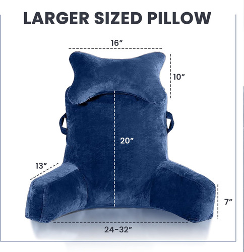 Vashie Almohada Grande Para Juegos Y Lectura: Cojín Azul Pre