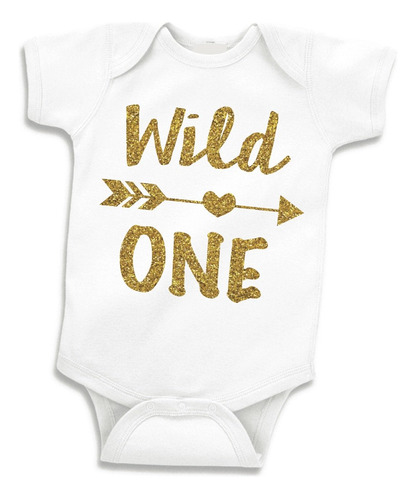 Traje De Primer Cumpleaños Para Bebé Niña Wild One, Blan.