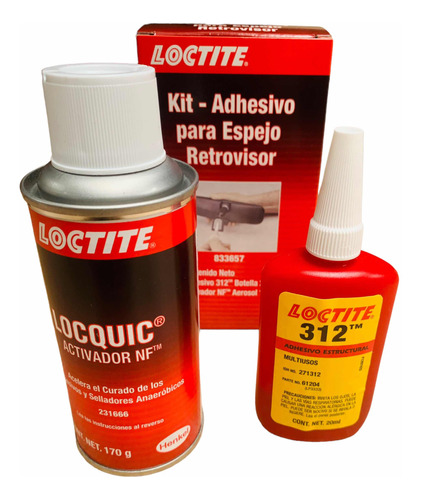 Pegamento Adhesivo Para Espejo Retrovisor Loctite 312 Kit