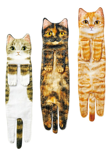 3pcs Multipurpose Cat Funny Hand Towels Drying Hands