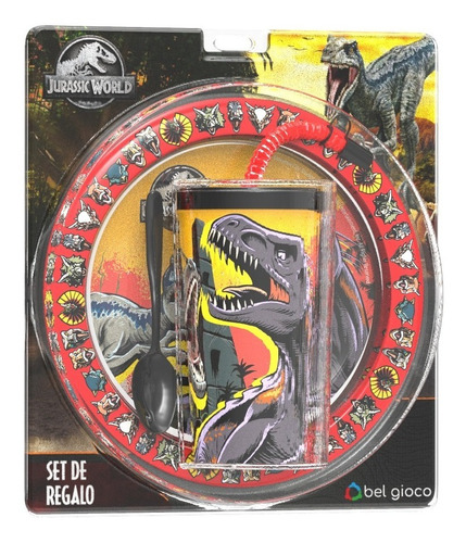 Set Regalo Jurassic World Plato Playo+vaso Sorb. Gde Blister