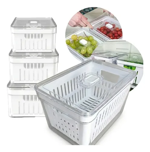 Organizador De Geladeira 3,5l Acrílico Transparente Premium Transparente