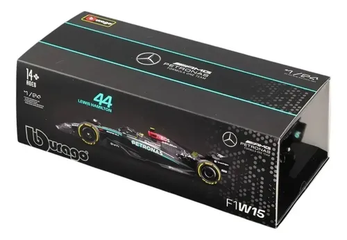 Miniatura Fórmula 1 Mercedes Benz Hamilton 2024 1:24 Burago Cinza