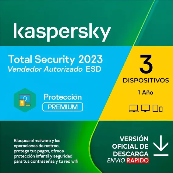 Kaspersky Total Security 3 Pc 1 Año Licencia Original