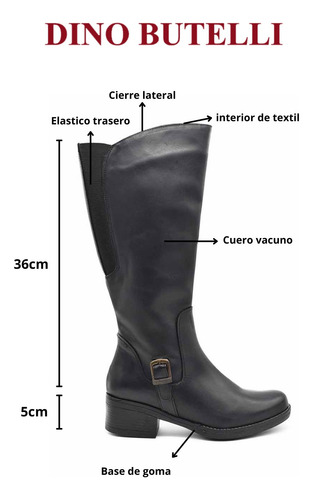Botas Bucaneras Elastizadas Mujer Cuero Caña Alta Gravagna