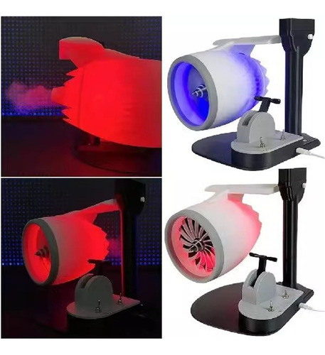 Ventilador Humidificador Sobremesa En Forma Turbina Con Luz