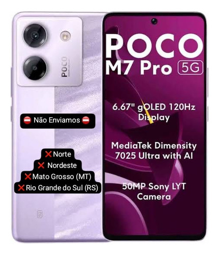 Xiaomi Poco M7 Pro 5g 256 Gb Dual Sim 8 Gb Lilás Global Nfc Lilás