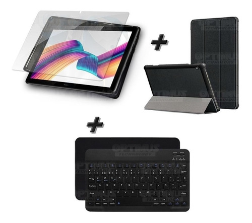 Kit Screen Protector+ Case+ Teclado Tablet Para Huawei T5-10