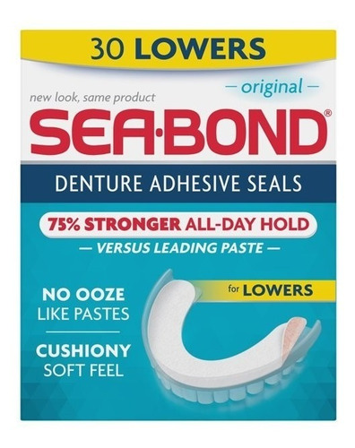 Almohadillas Adhesivas Dentaduras Inferiores Sea Bond 30 Pz