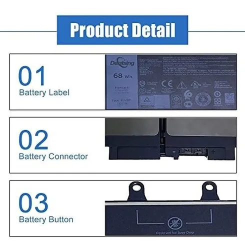 Bateria 4gvmp 68wh Para Dell Latitude 5400 5500 Precision ..
