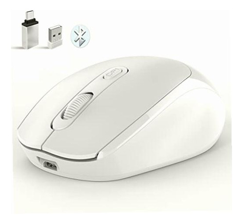 Aigeer Mouse Silencioso Inalambrico Bluetooth, Mouse Color Blanco-1