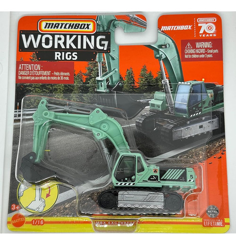 Matchbox - Mbx Excavator 1/16 - National Parks Green - Worki