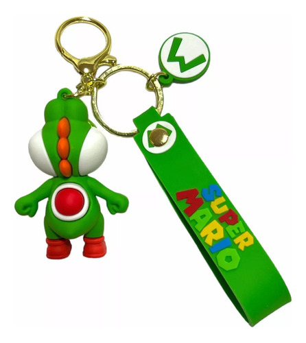 Llavero Super Mario Bros De Goma Yoshi Dinosaurio
