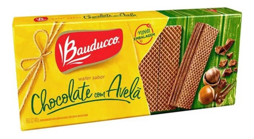 Kit 2 Biscoito Wafer Bauducco Chocolate Com Avelã 140g