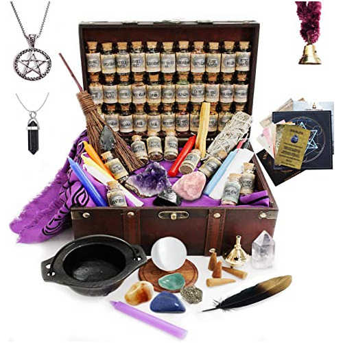 Kit De Brujería Con 90 Suministros Wiccan Para Brujas Pr