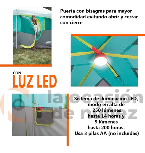 Imagen 4 de 8 de Carpa Coleman Camping Tenaya Lake 8 P Armario + Luz + Bolso