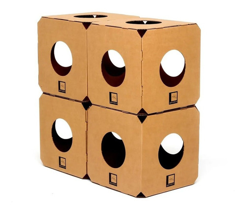 Brinquedo Gato Caixa Labirinto Box Cubo Toca Gato (kit C/04)