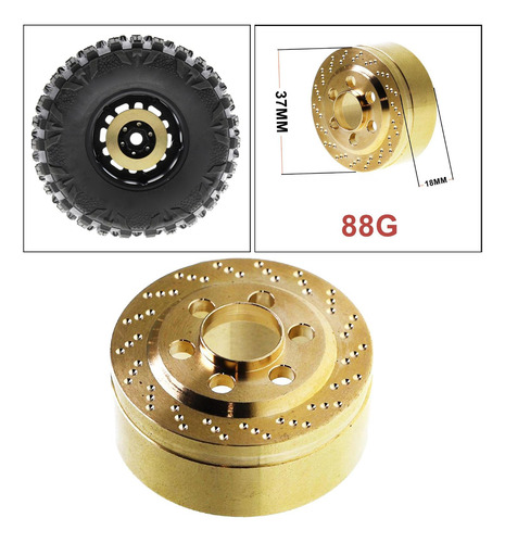 1 Pieza Rc Car Trunk Rim Contrapeso Interno Para 1/10 Rc 88g