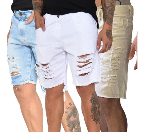 Kit 3 Bermudas Shorts Masculino Pronta Entrega Jeans