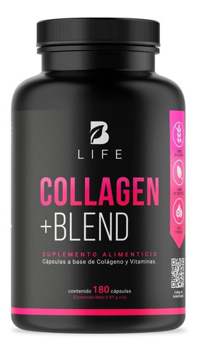 Suplemento en cápsula B Life Collagen Blend colágeno hidrolizado 180