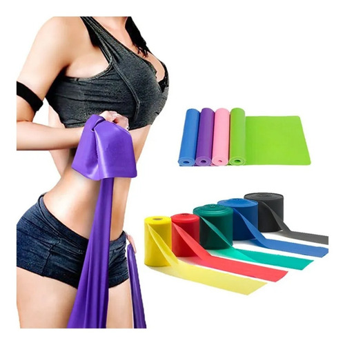 Imagen 2 de 5 de Banda Elástica De Resistencia Para Pilates Yoga / Lhua Store