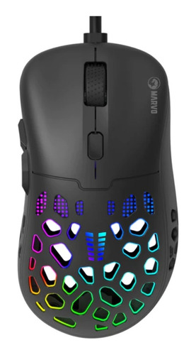 Mouse Gamer Rgb Marvo G946 | 6 Botones | 6 D - 10000 Dpi Color Negro