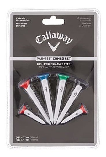 Callaway Par-tee Tees De Golf De Plástico, Color Blanco, Paq