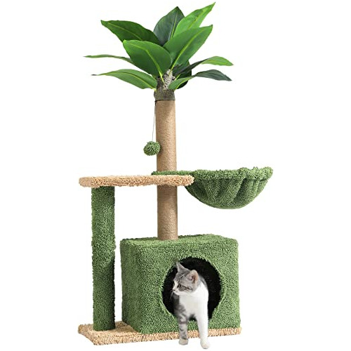 Msmask Árbol Para Gatos Con Condominio Cuadrado, Palmera Art