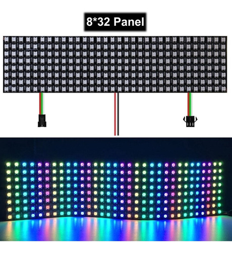 Matriz Panel 256 Leds Rgb Ws2812b 8x32 Flexible Ip30