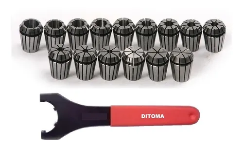 Juego Portapinza 15 Boquillas Collet Nt-30 X Er32 + Llave